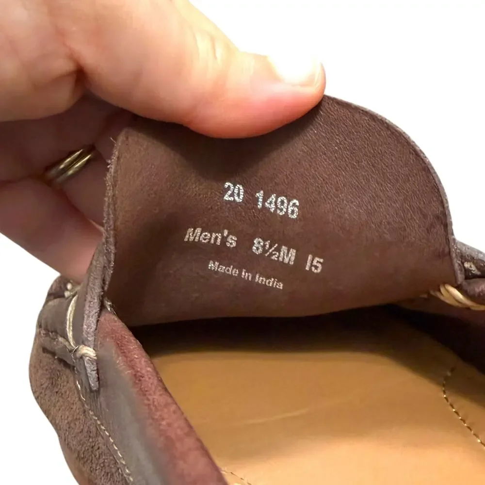 Johnston & Murphy Danbury Skeepskin Suede Penny Loafers Men's Sz 8.5 Brown